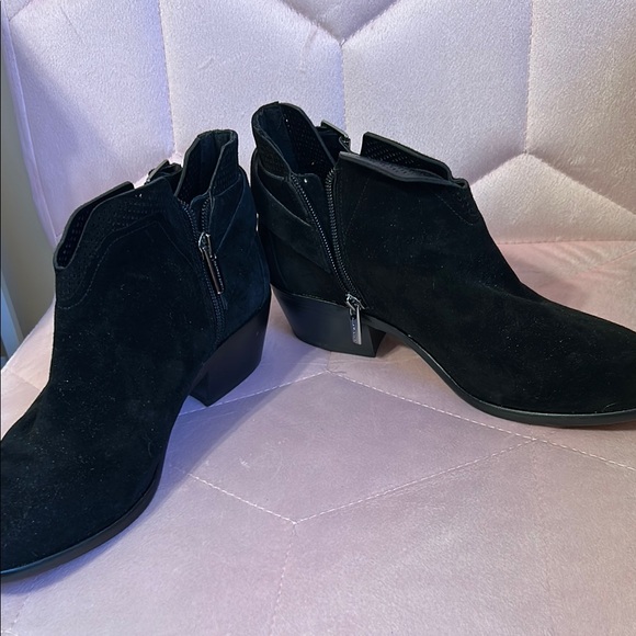 Vince Camuto Black Suede Ankle Boots - Picture 5 of 5